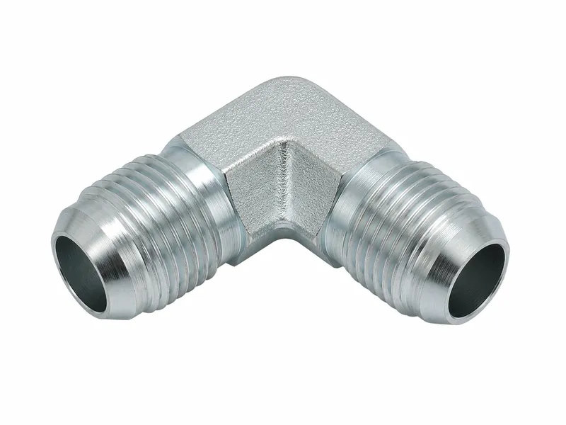 90-degree adapter with two visible male JIC 37° flare noses