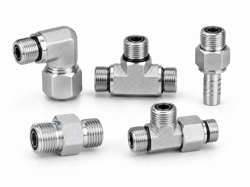 ORFS hydraulic fittings with machined face-seal ends